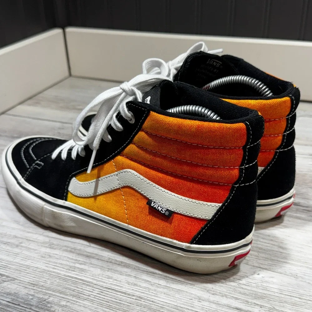 Vans Sk8 Hi Pro Fade Black Orange White VN0845JDSWE Men's Size 7.5